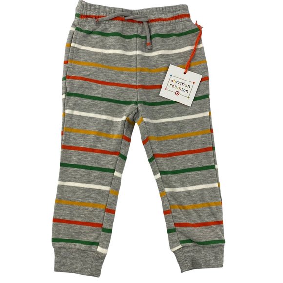 Target Other - Christian Robinson x Target Gray Heather Toddler Striped Jogger Pants 18M or 5T